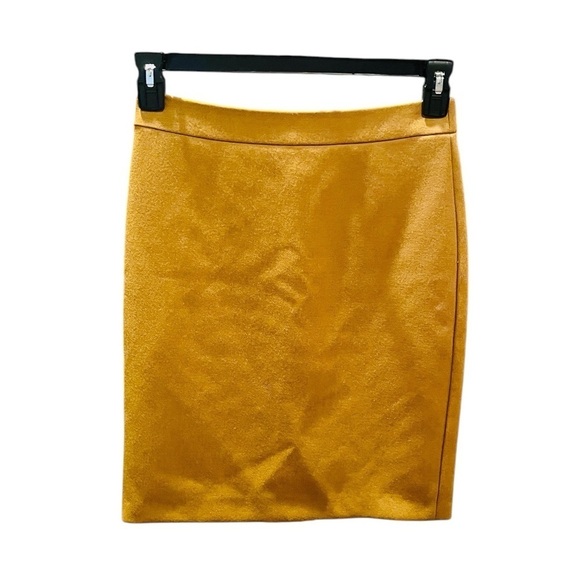 J. Crew Dresses & Skirts - J. Crew 100% wool pencil skirt fully lined SZ 0 mustard yellow quiet luxury